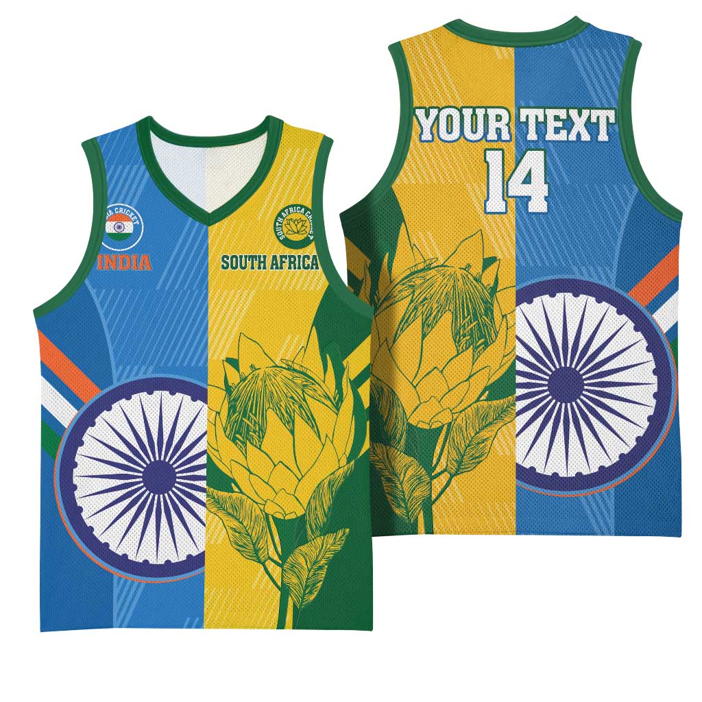 Custom India And South Africa Cricket Basketball Jersey 2024 Together Dynamic Version LT14