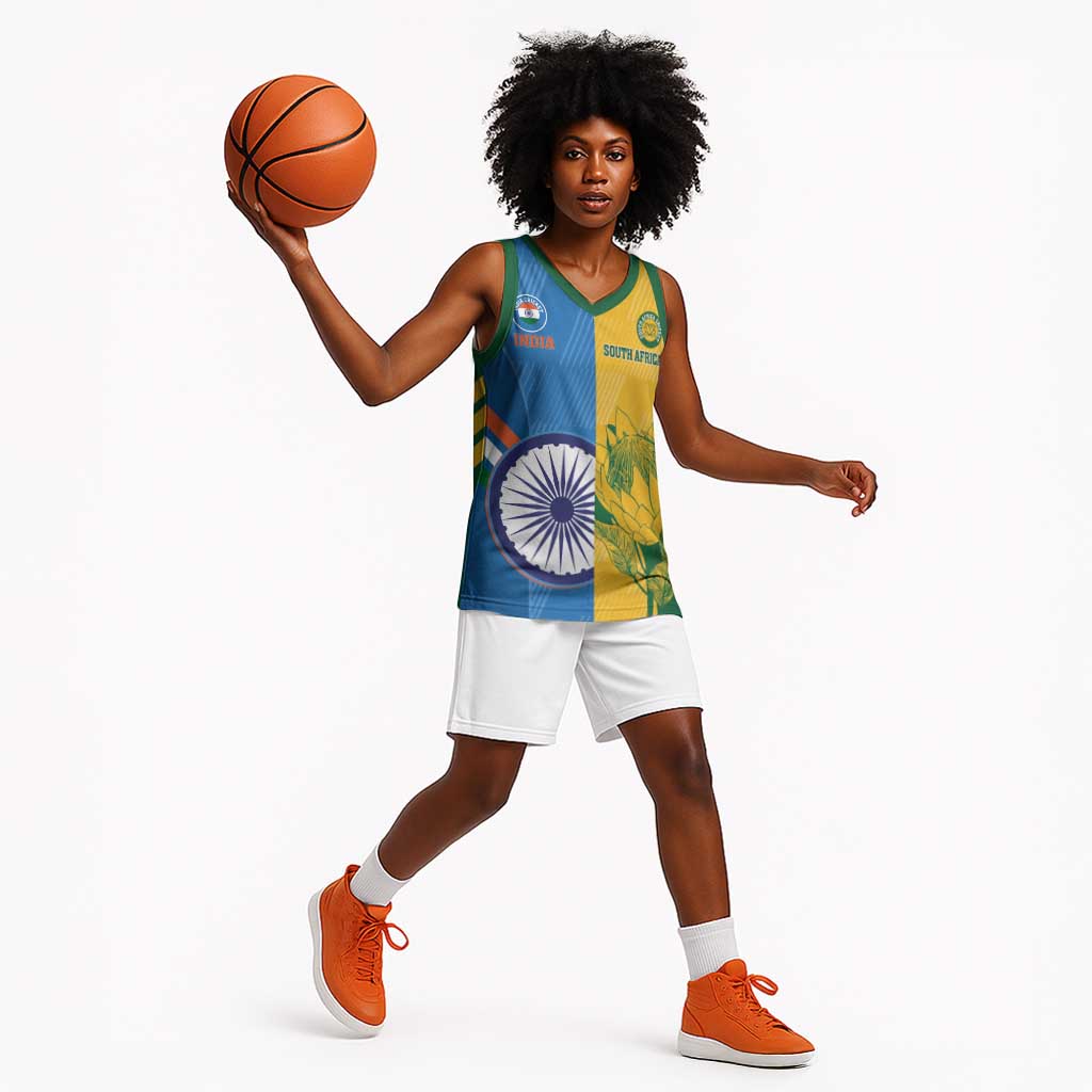 Custom India And South Africa Cricket Basketball Jersey 2024 Together Dynamic Version LT14