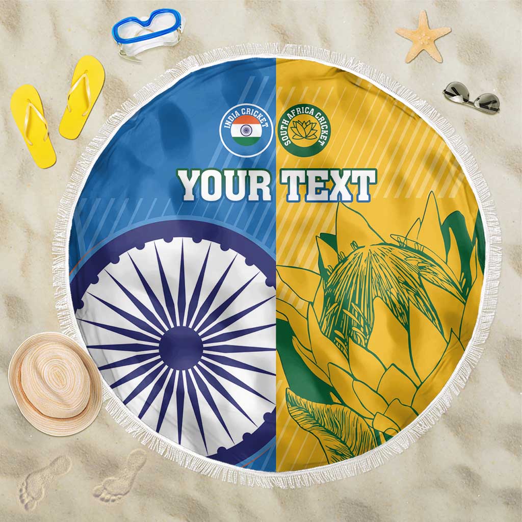 Custom India And South Africa Cricket Beach Blanket 2024 Together Dynamic Version