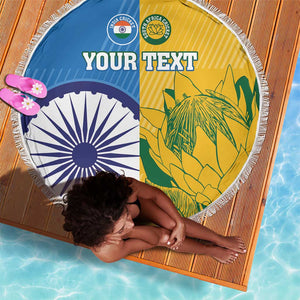 Custom India And South Africa Cricket Beach Blanket 2024 Together Dynamic Version