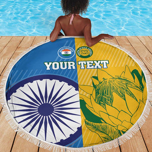 Custom India And South Africa Cricket Beach Blanket 2024 Together Dynamic Version