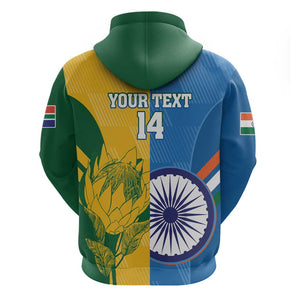 Custom India And South Africa Cricket Hoodie 2024 Together Dynamic Version