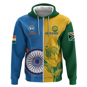 Custom India And South Africa Cricket Hoodie 2024 Together Dynamic Version