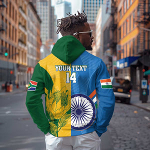 Custom India And South Africa Cricket Hoodie 2024 Together Dynamic Version