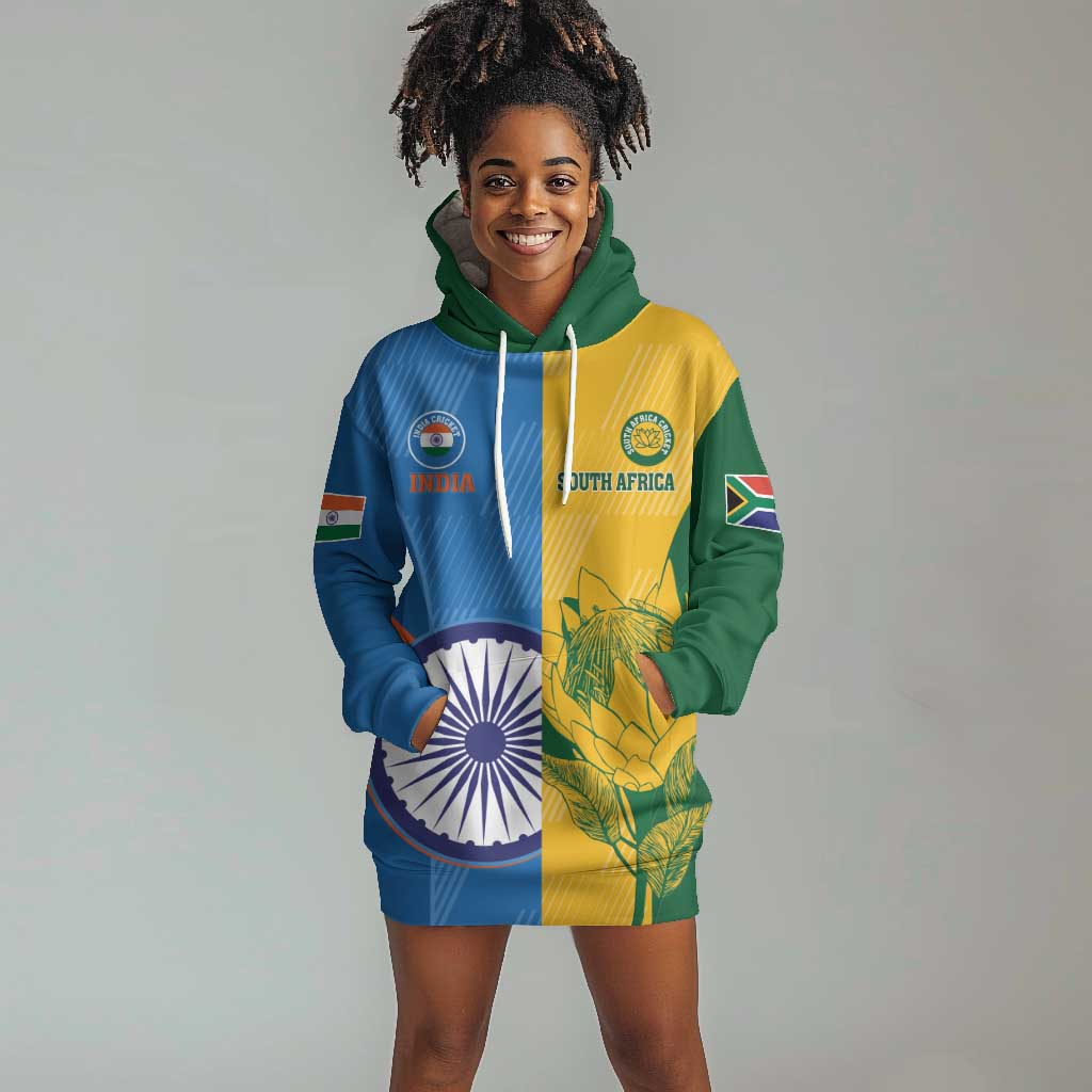 Custom India And South Africa Cricket Hoodie Dress 2024 Together Dynamic Version