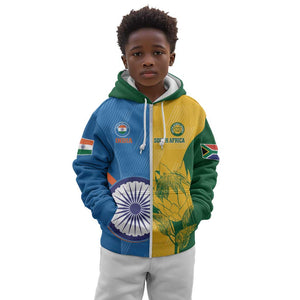 Custom India And South Africa Cricket Kid Hoodie 2024 Together Dynamic Version