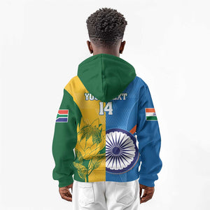 Custom India And South Africa Cricket Kid Hoodie 2024 Together Dynamic Version