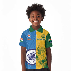 Custom India And South Africa Cricket Kid Polo Shirt 2024 Together Dynamic Version