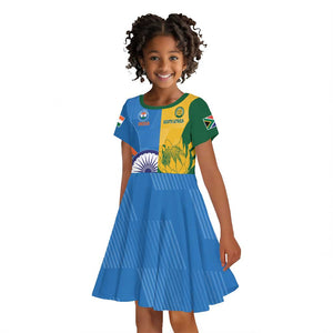 Custom India And South Africa Cricket Kid Short Sleeve Dress 2024 Together Dynamic Version