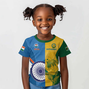 Custom India And South Africa Cricket Kid T shirt 2024 Together Dynamic Version