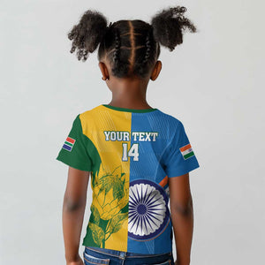 Custom India And South Africa Cricket Kid T shirt 2024 Together Dynamic Version