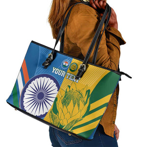 Custom India And South Africa Cricket Leather Tote Bag 2024 Together Dynamic Version