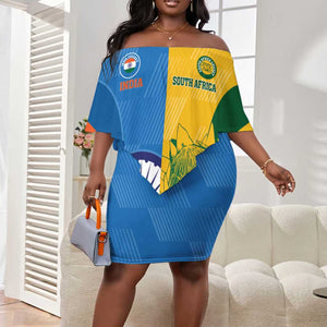 Custom India And South Africa Cricket Off Shoulder Short Dress 2024 Together Dynamic Version LT14