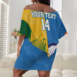 Custom India And South Africa Cricket Off Shoulder Short Dress 2024 Together Dynamic Version LT14