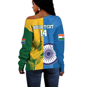 Custom India And South Africa Cricket Off Shoulder Sweater 2024 Together Dynamic Version