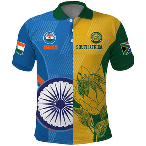 Custom India And South Africa Cricket Polo Shirt 2024 Together Dynamic Version