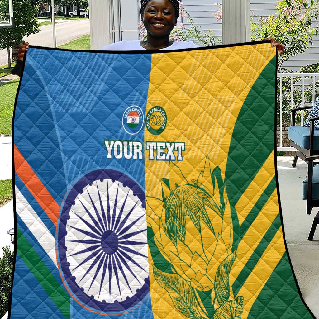 Custom India And South Africa Cricket Quilt 2024 Together Dynamic Version