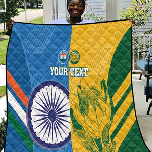 Custom India And South Africa Cricket Quilt 2024 Together Dynamic Version