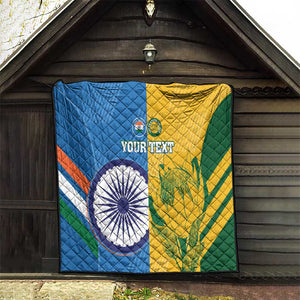 Custom India And South Africa Cricket Quilt 2024 Together Dynamic Version