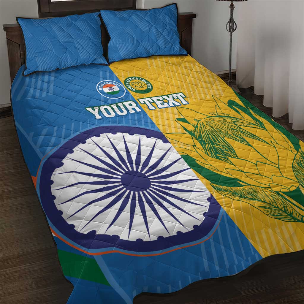 Custom India And South Africa Cricket Quilt Bed Set 2024 Together Dynamic Version