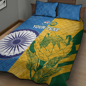 Custom India And South Africa Cricket Quilt Bed Set 2024 Together Dynamic Version