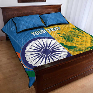 Custom India And South Africa Cricket Quilt Bed Set 2024 Together Dynamic Version