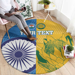 Custom India And South Africa Cricket Round Carpet 2024 Together Dynamic Version