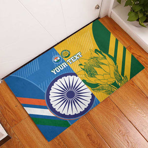 Custom India And South Africa Cricket Rubber Doormat 2024 Together Dynamic Version