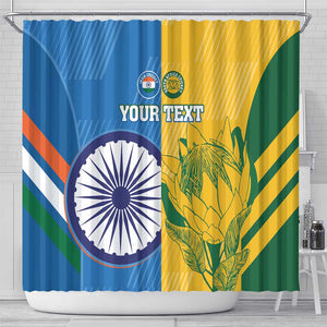 Custom India And South Africa Cricket Shower Curtain 2024 Together Dynamic Version