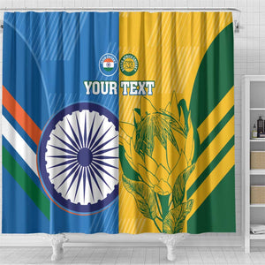 Custom India And South Africa Cricket Shower Curtain 2024 Together Dynamic Version