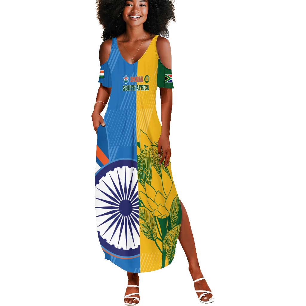 Custom India And South Africa Cricket Summer Maxi Dress 2024 Together Dynamic Version