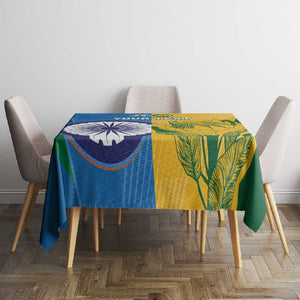 Custom India And South Africa Cricket Tablecloth 2024 Together Dynamic Version