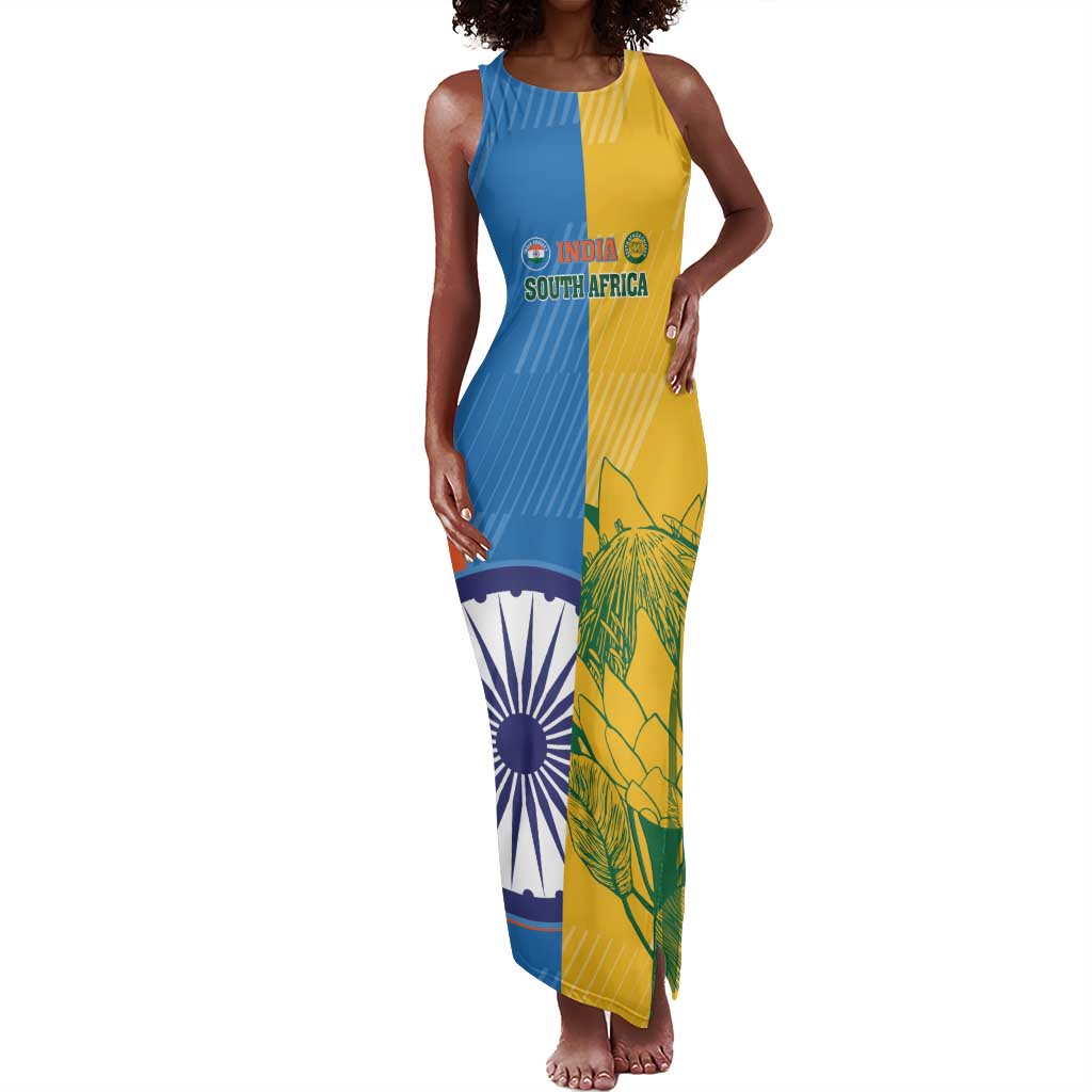 Custom India And South Africa Cricket Tank Maxi Dress 2024 Together Dynamic Version