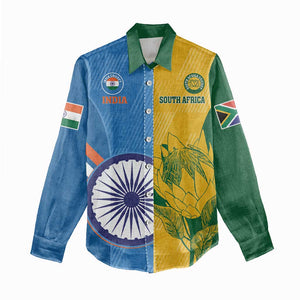 Custom India And South Africa Cricket Women Casual Shirt 2024 Together Dynamic Version