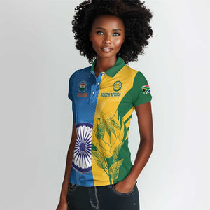 Custom India And South Africa Cricket Women Polo Shirt 2024 Together Dynamic Version