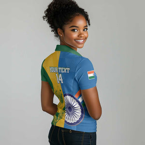 Custom India And South Africa Cricket Women Polo Shirt 2024 Together Dynamic Version