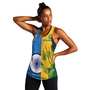 Custom India And South Africa Cricket Women Racerback Tank 2024 Together Dynamic Version