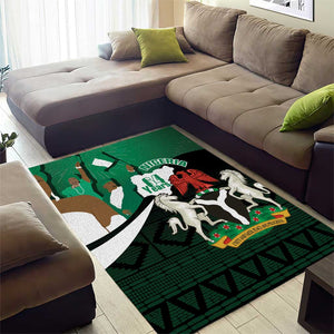 Nigeria Independence Day Area Rug Happy 64 Years Of Anniversary African Pattern