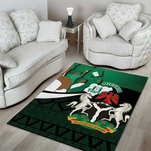 Nigeria Independence Day Area Rug Happy 64 Years Of Anniversary African Pattern