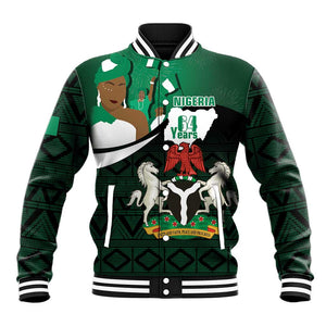 Nigeria Independence Day Baseball Jacket Happy 64 Years Of Anniversary African Pattern LT14