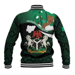 Nigeria Independence Day Baseball Jacket Happy 64 Years Of Anniversary African Pattern LT14