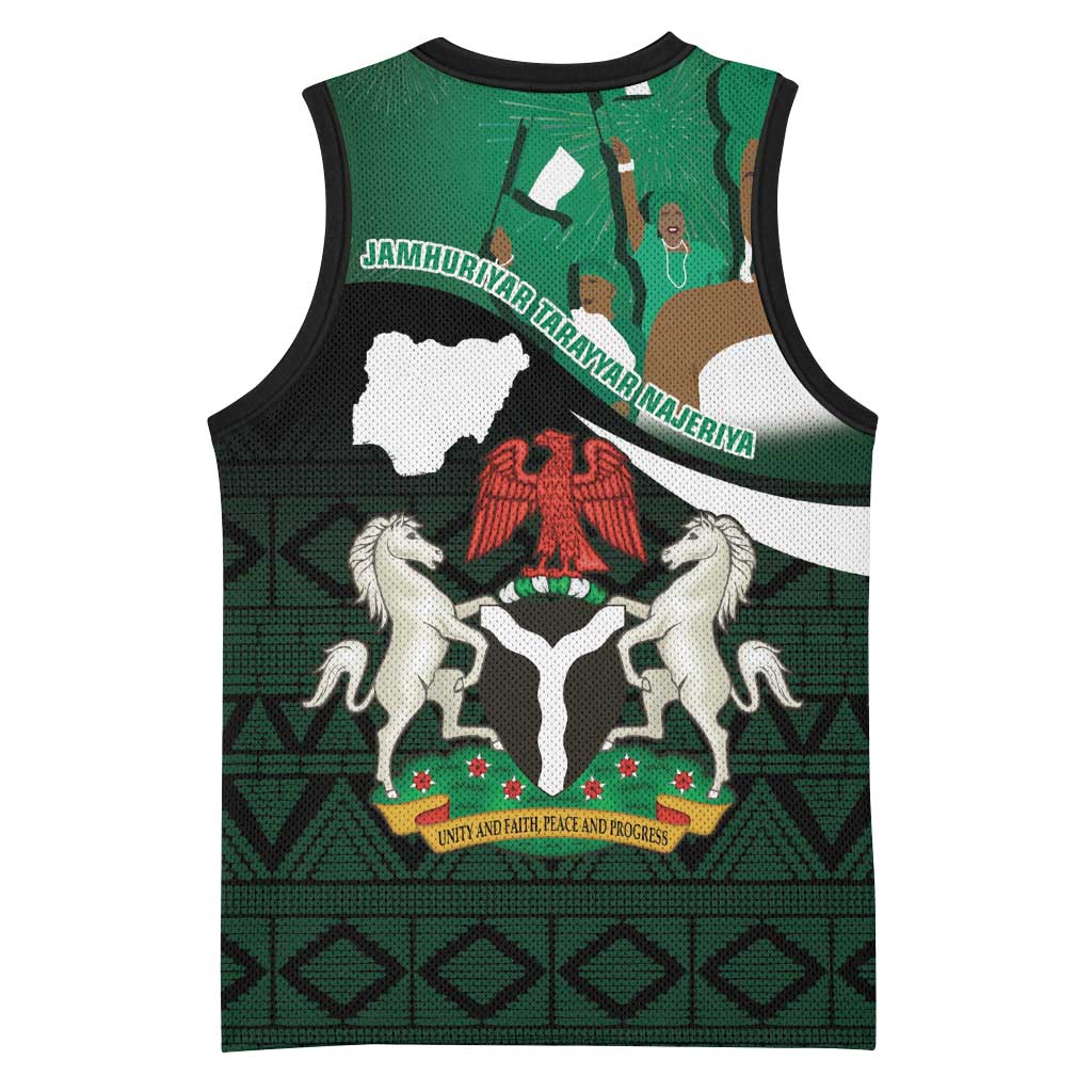 Nigeria Independence Day Basketball Jersey Happy 64 Years Of Anniversary African Pattern LT14