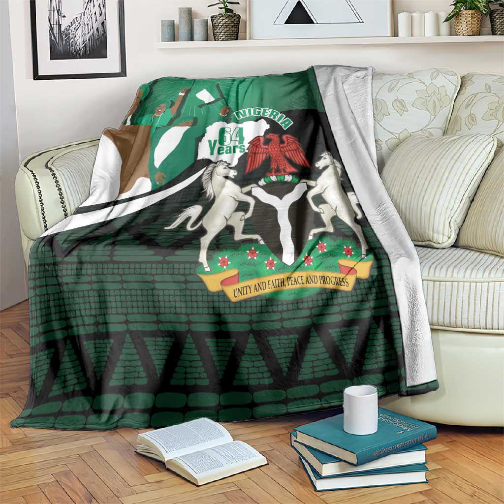 Nigeria Independence Day Blanket Happy 64 Years Of Anniversary African Pattern