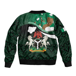 Nigeria Independence Day Bomber Jacket Happy 64 Years Of Anniversary African Pattern