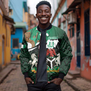 Nigeria Independence Day Bomber Jacket Happy 64 Years Of Anniversary African Pattern