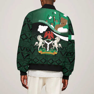 Nigeria Independence Day Bomber Jacket Happy 64 Years Of Anniversary African Pattern