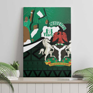 Nigeria Independence Day Canvas Wall Art Happy 64 Years Of Anniversary African Pattern