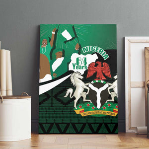 Nigeria Independence Day Canvas Wall Art Happy 64 Years Of Anniversary African Pattern