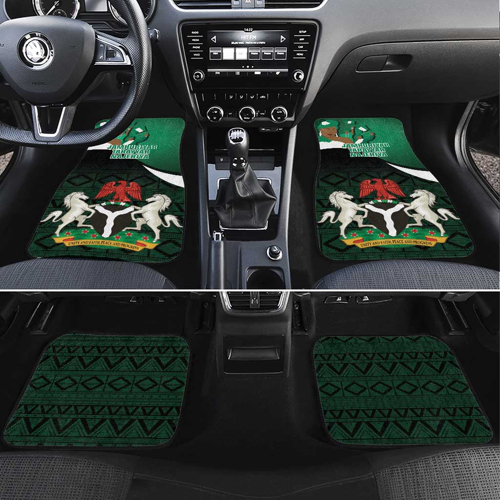 Nigeria Independence Day Car Mats Happy 64 Years Of Anniversary African Pattern