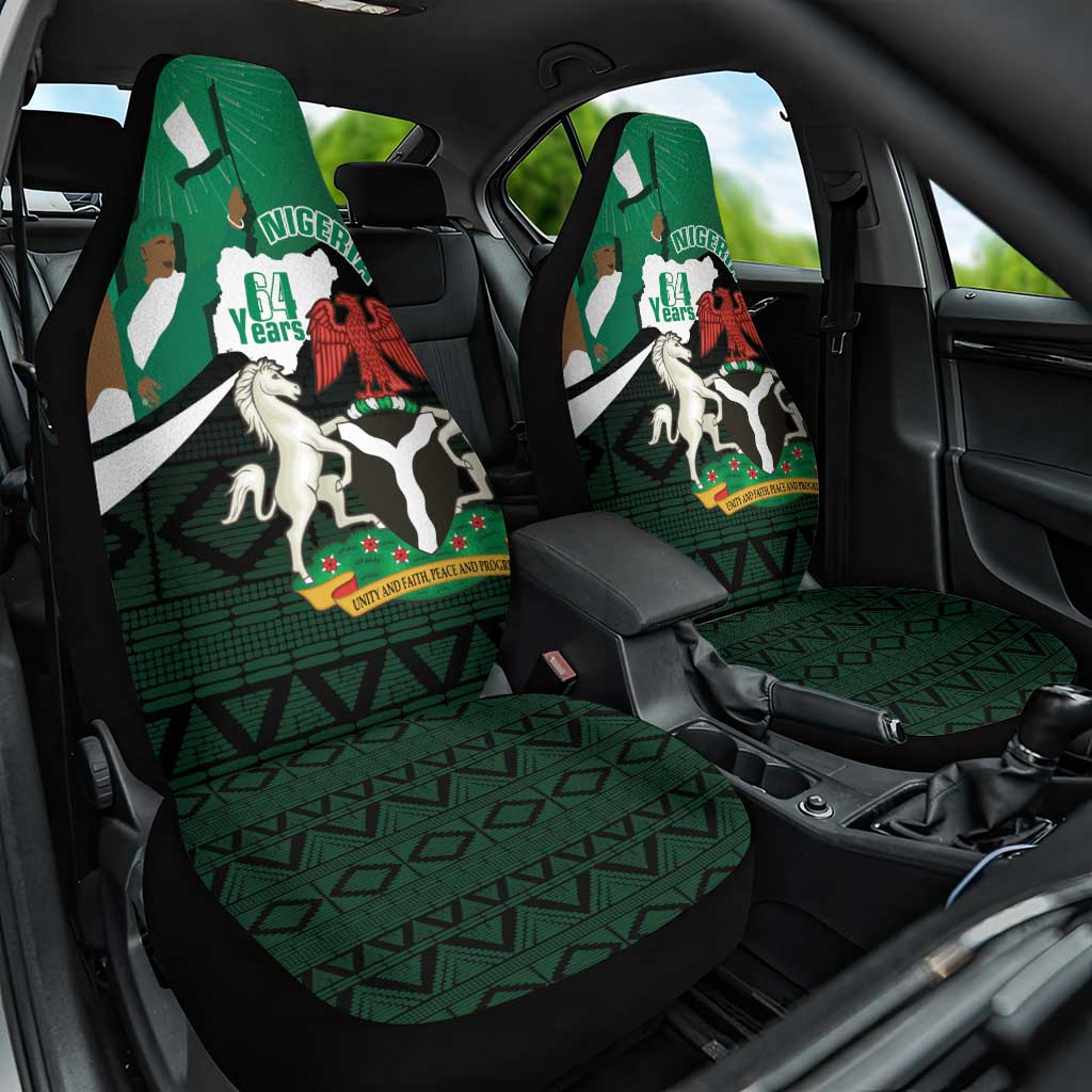 Nigeria Independence Day Car Seat Cover Happy 64 Years Of Anniversary African Pattern